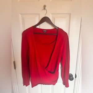 Red wrap sweater with built in tank from APT. 9
